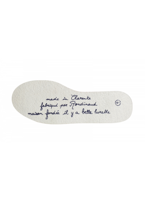 semelle feutre + antidérapant avec inscription Made in Charente par Rondinaud