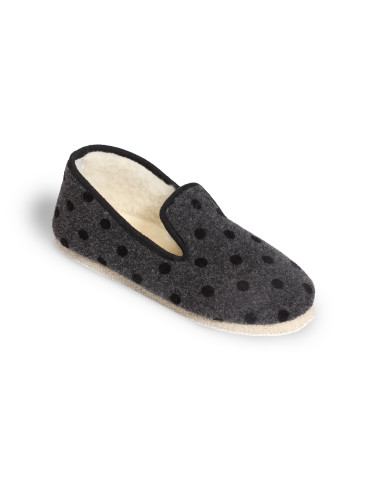 Charentaise anthracite à pois noirs