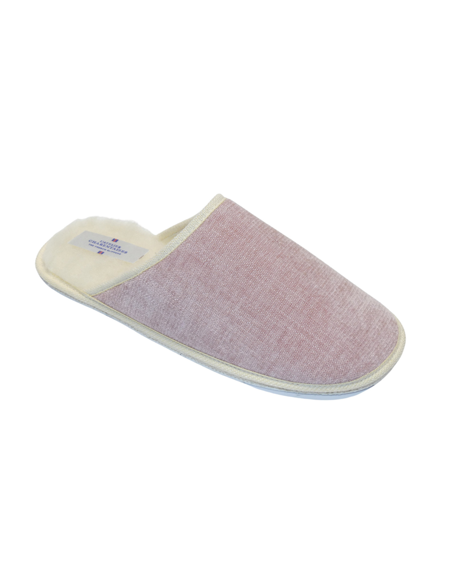 Pantolette aus rosa Samt