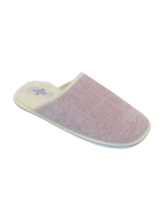Pantolette aus rosa Samt