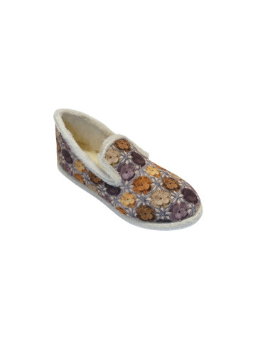 charentaise rondinaud femme avec imprimé fleurs beige